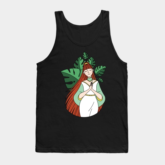 Monstera Girl Tank Top by maryallen138